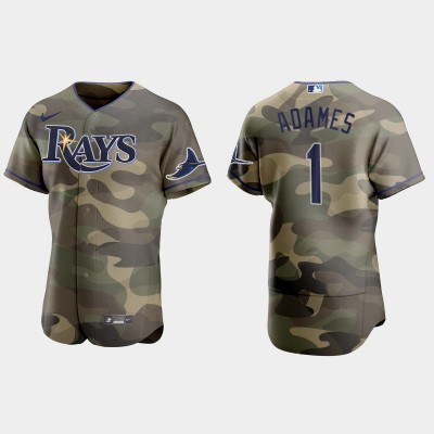 Tampa Bay Rays #1 Willy Adames Men's Nike 2021 Armed Forces Day Authentic MLB Jersey Camo